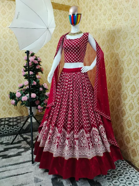 Bridal Readymade Full Stitched Lehenga Choli with Embroidery Work
