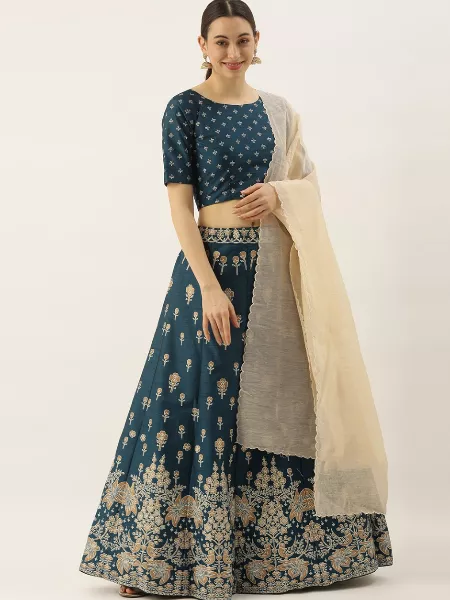 Stunning Zari Foil Bridal Designer Indian Lehenga Choli