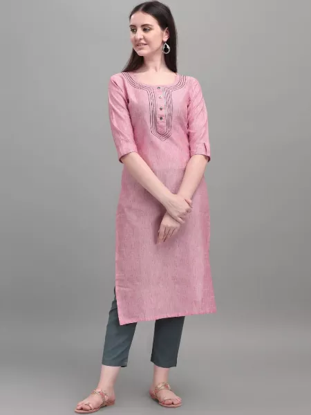 Pink Cotton Kurti for Women Comfort Wear