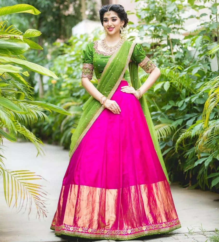 Lehenga Style Saree Online | Buy Mauve Ready To Wear Lehenga Saree