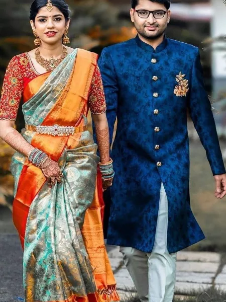 Pista Soft Lichi Silk Designer Indian Saree for Wedding With Blouse