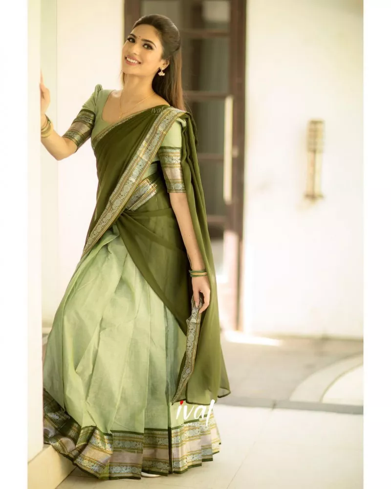 Pin by swa roopa on pattu half sarees | Long gown design, Lehenga designs  simple, Half saree designs