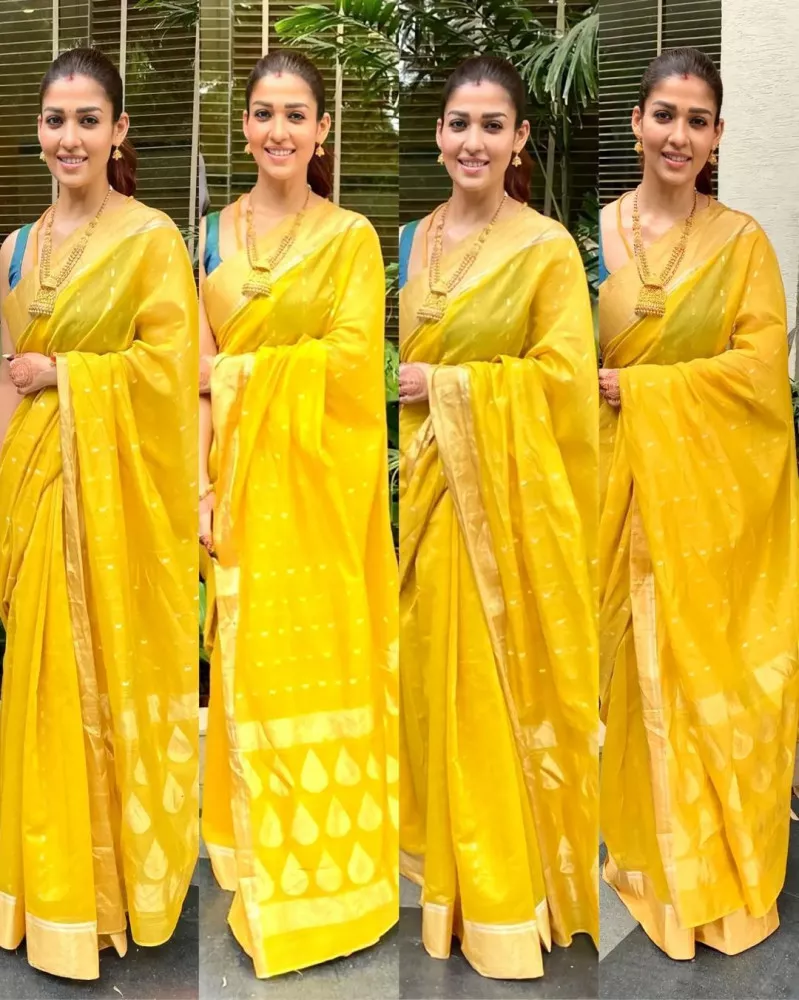 Nayanthara Sk, In Yellow Saree, yellow saree, actress, south indian, lady  superstar, HD phone wallpaper | Peakpx