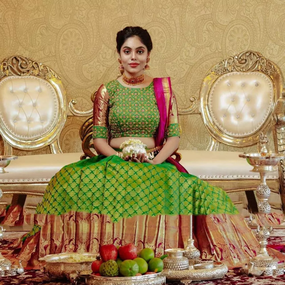 Enchanting Elegance: Pure Kanchipuram Pattu Lehenga Saree Silk Collection |