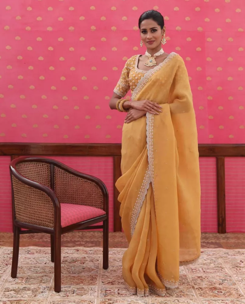 Yellow Sarees - Buy Yellow Sarees Online at Best Prices In India |  Flipkart.com