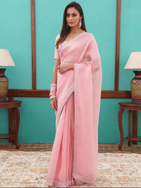 Winter Ladies Plain Pink Saree at Best Price in Kolkata | Meera's Collection