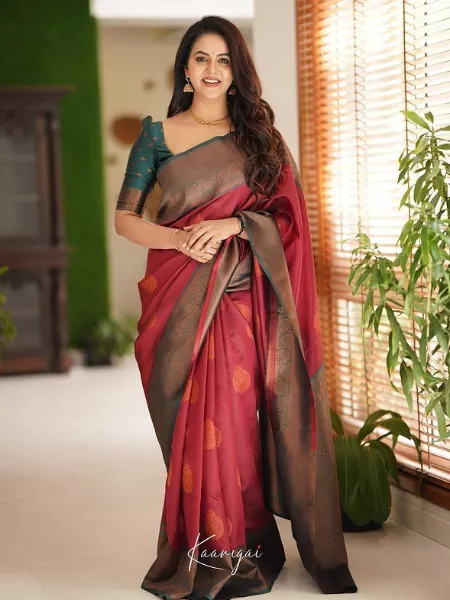 Soft Silk Red Lace Border Belt Saree with Blouse