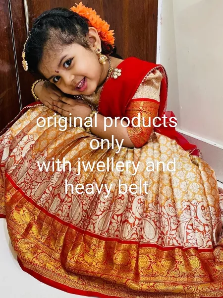 Designer half saree for cute kids || half sarees for kids - YouTube