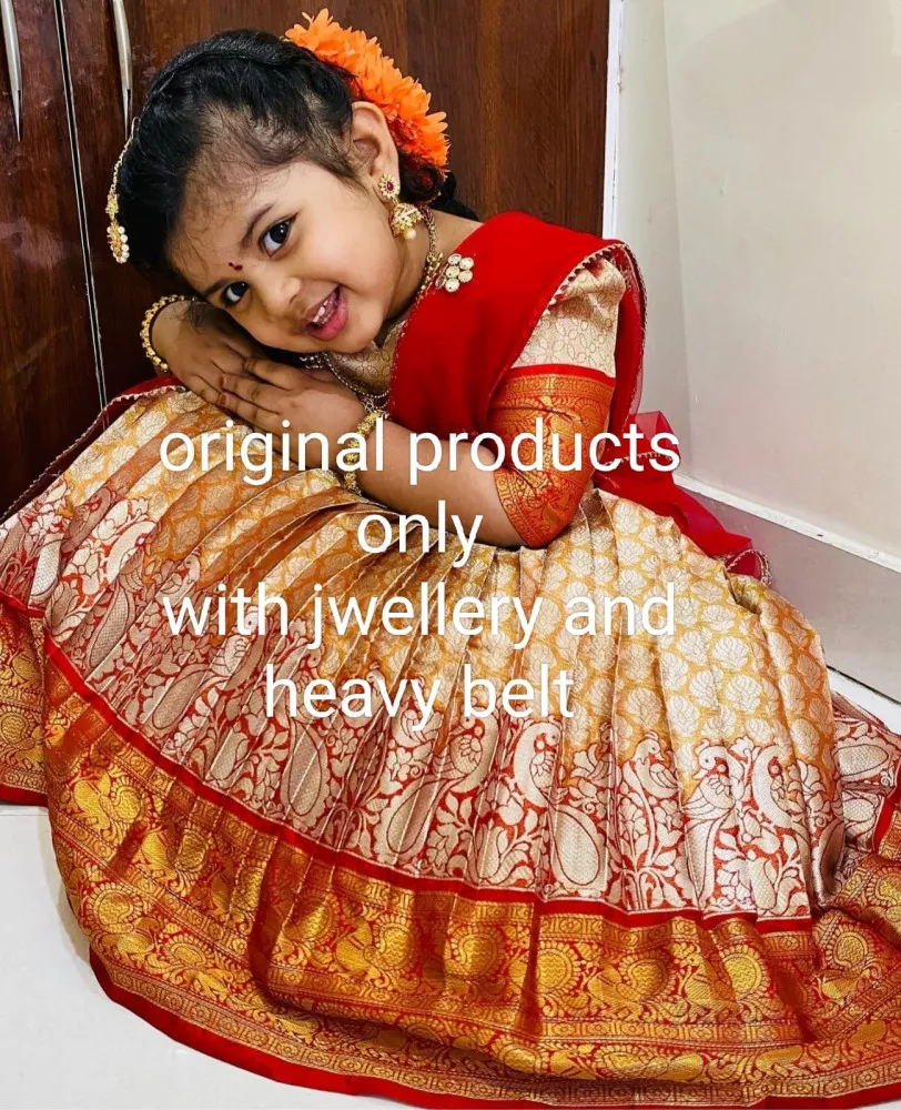 Indian dresses for kids, Kids dress patterns, Half saree designs