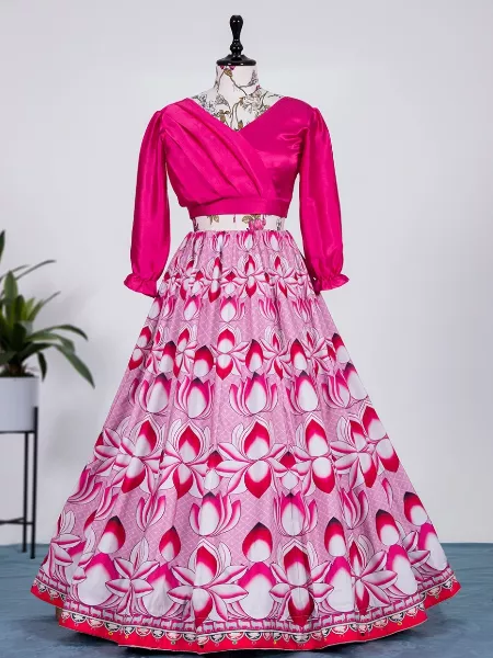 Pink Color Vaishali Silk Lehenga Choli for Party Wear Ready to Wear Lehenga Choli