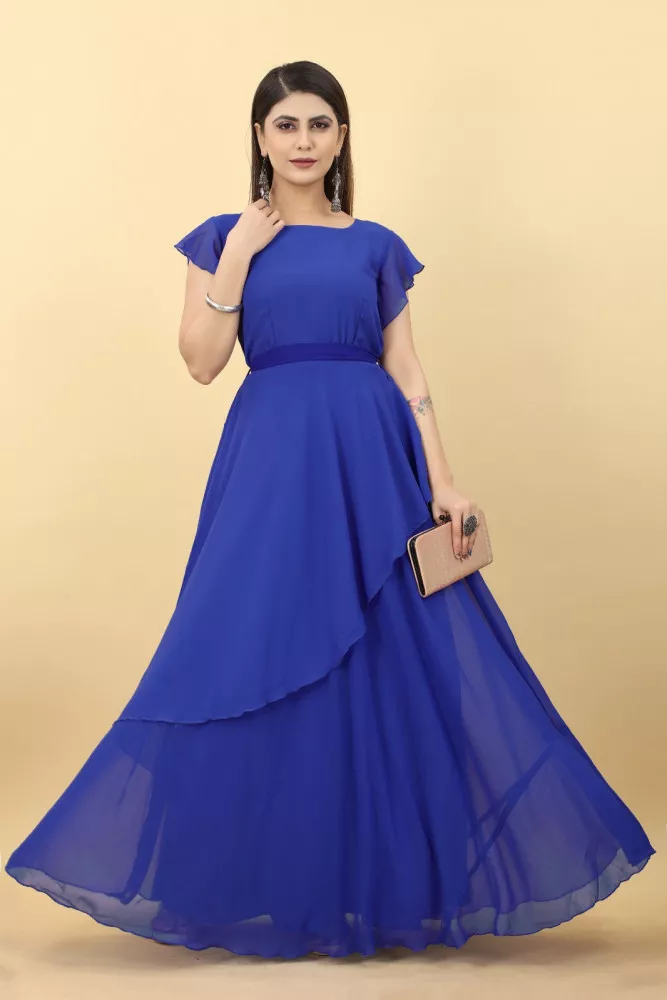 Royal Blue Plus Size Mermaid Prom Dress with Sheer Sleeves, Plus Size Dress  with Lace N2218 - ShopperBoard