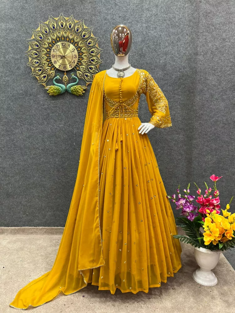 Yellow Color Heavy Georgette With Embroidery Sequence Work Plazo Sharara  Dress Pakistani Plazo Dress Wedding Plazo With Sharara Dress - Etsy