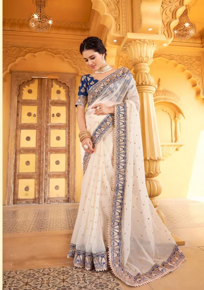 buy designer wedding saree blouse designs -77697185 | Heenastyle