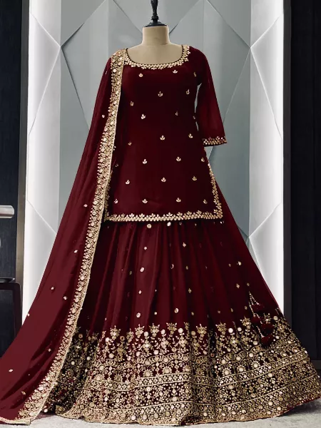 fcity.in - Simple Embroidered Womens Lehenga / Fancy Designer Flared  Embroidered