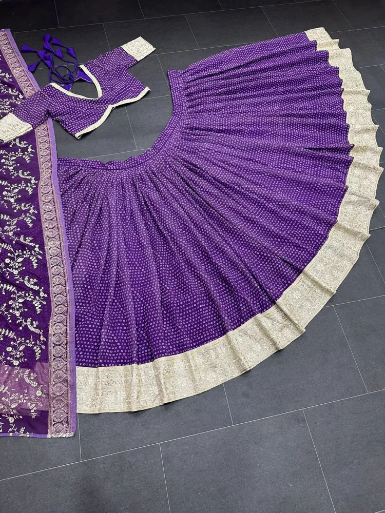 Plum Purple Faux Georgette Silk Embroidery Work Anarkali Gown
