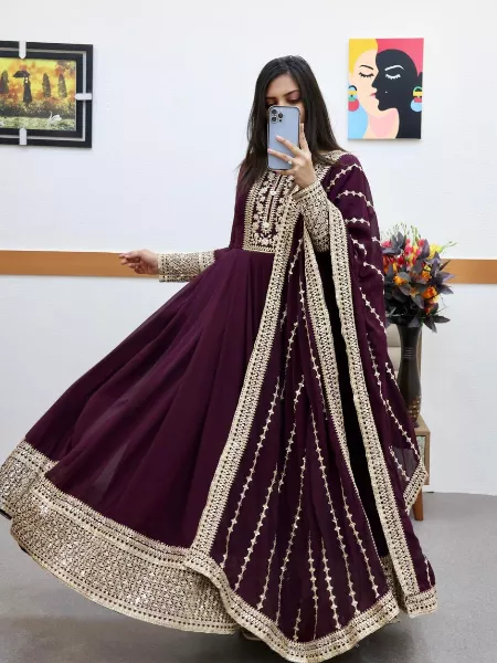 Steel Grey Anarkali Suit | Indian evening gown, Designer gowns, Designer  dresses indian