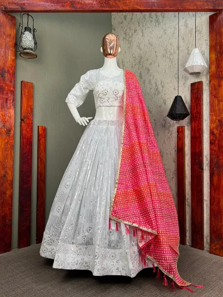 Buy Indian Bridal Lehenga Choli | Designer Wedding Lehengas Online UK: Off  White