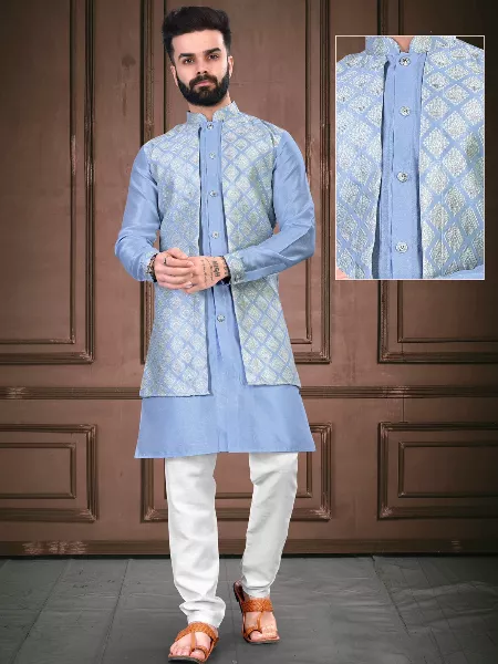 Buy Aany's Culture Pista Floral Pattern Polyester Wedding Nehru Jacket (Koti)  XXL Online at Best Prices in India - JioMart.