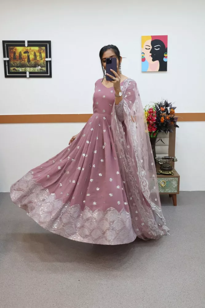 Onion Color Wedding Wear NET Lehenga & Blouse with Dupatta – fashionnaari