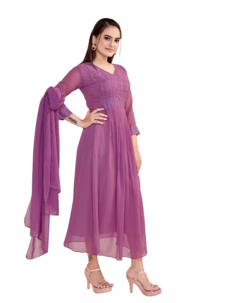 Embroidered Ethnic Wear A.S Collection (Cotton Anarkali Kurti Palazzo) at  Rs 999 in Delhi