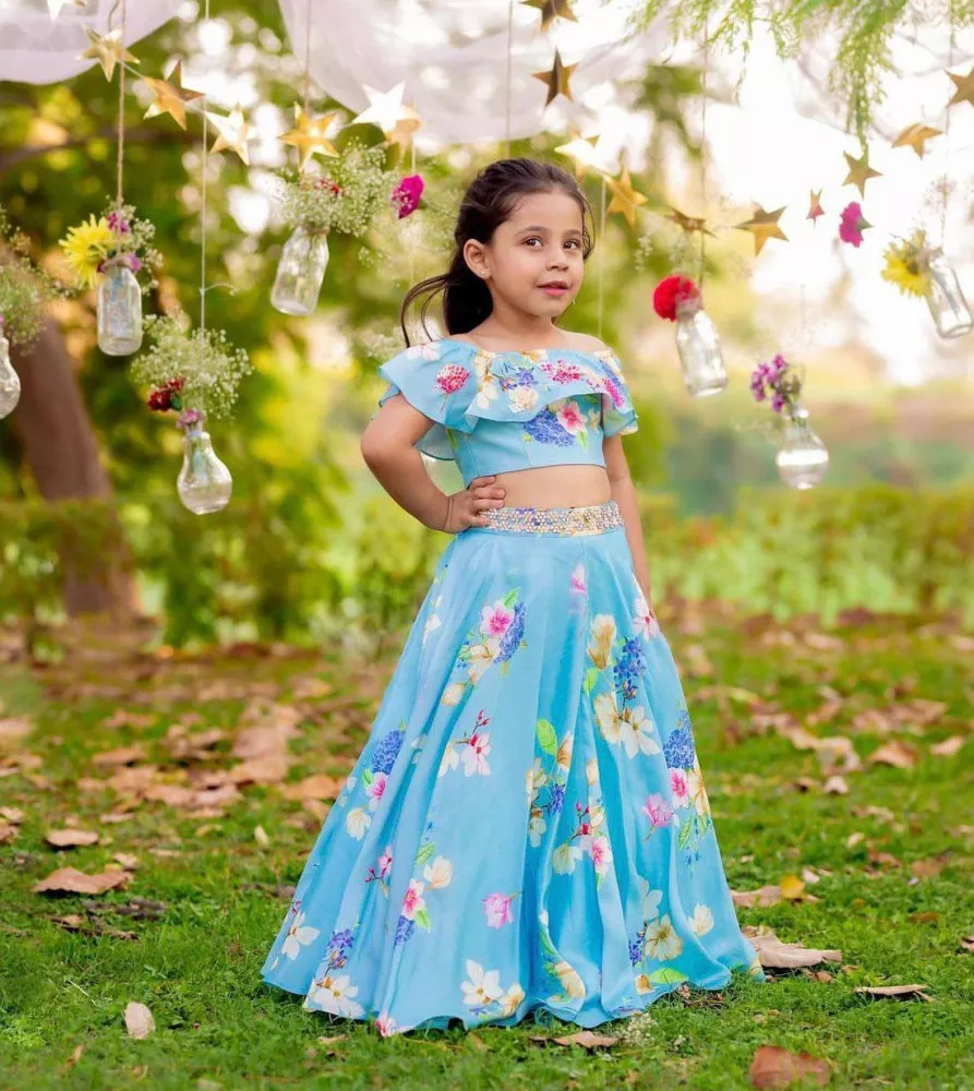 Amazon.com: Mirraw Kids, Pink Art Silk Jecquard South Indian Style Pavdai  Pattu Lehenga Choli for Kids, from 12 Months - 8 Years: Clothing, Shoes &  Jewelry