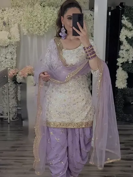 Shafnufab Georgette UnStitched Dress Material Rani pink Patiyala Salwa –  Shafnu Fab