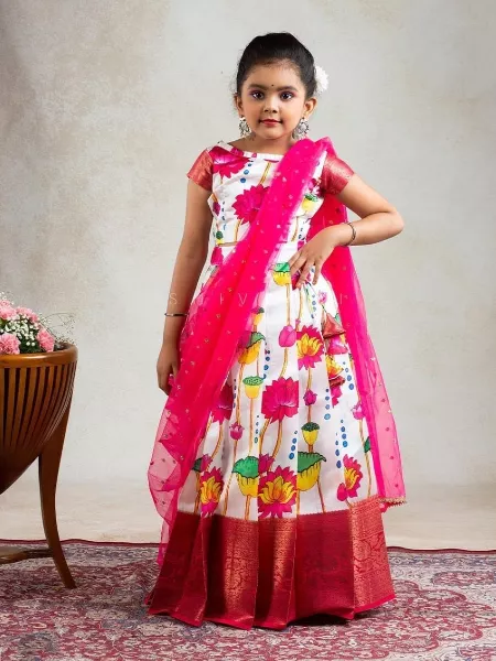 Buy Ready to Wear Net Mirror Work Indian Dresses Online for Kids in USA