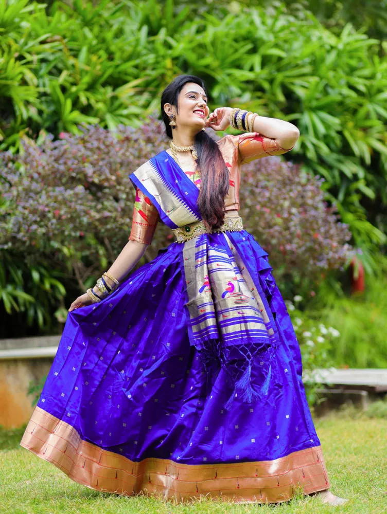 Paithani Lehenga by Bhargavi Kunam – South India Fashion | Half saree,  India fashion, Traditional blouse designs