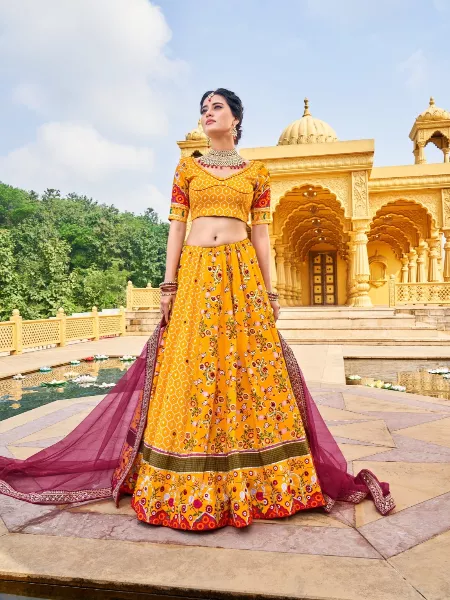 Buy Charming Yellow Colour Haldi Outfit Lehenga Choli for Women,ready to  Wear Lehenga Choli. Embroidered Attractive Silk Lehenga Choli Online in  India - Etsy