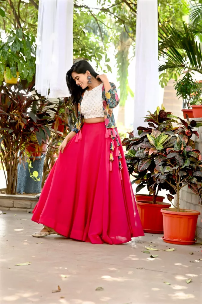 Peach Color Designer Velvet Koti With Net Lehenga Choli For Party Wear –  Cygnus Fashion