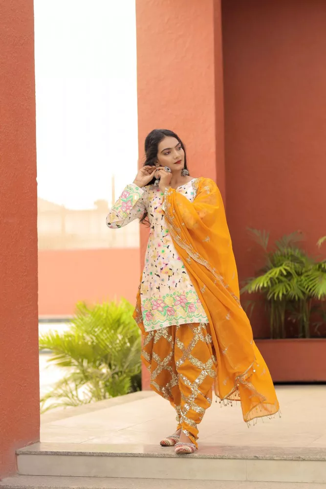 Yellow on sale punjabi suit