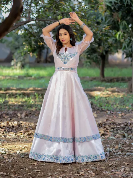 A-Line Royal BLue Dot Net Tea Length Prom Dress – TANYA BRIDAL