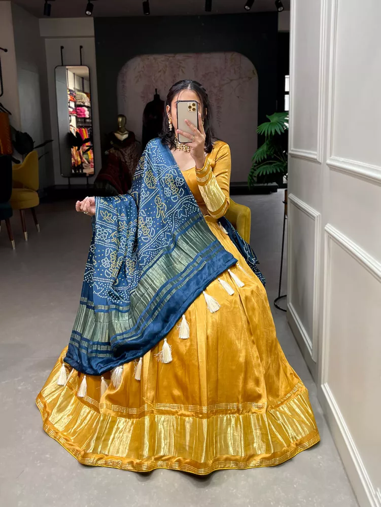 Yellow Silk Bridal Lehenga Choli With Heavy Thread Embroidery And Stone  Work |lovelyweddingmall.com