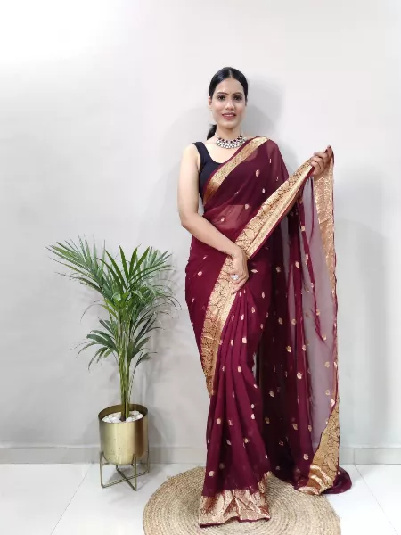 Maroon Color Art Silk Banarasi Style Weaving Saree | Party wear sarees,  Burgundy weave, Saree