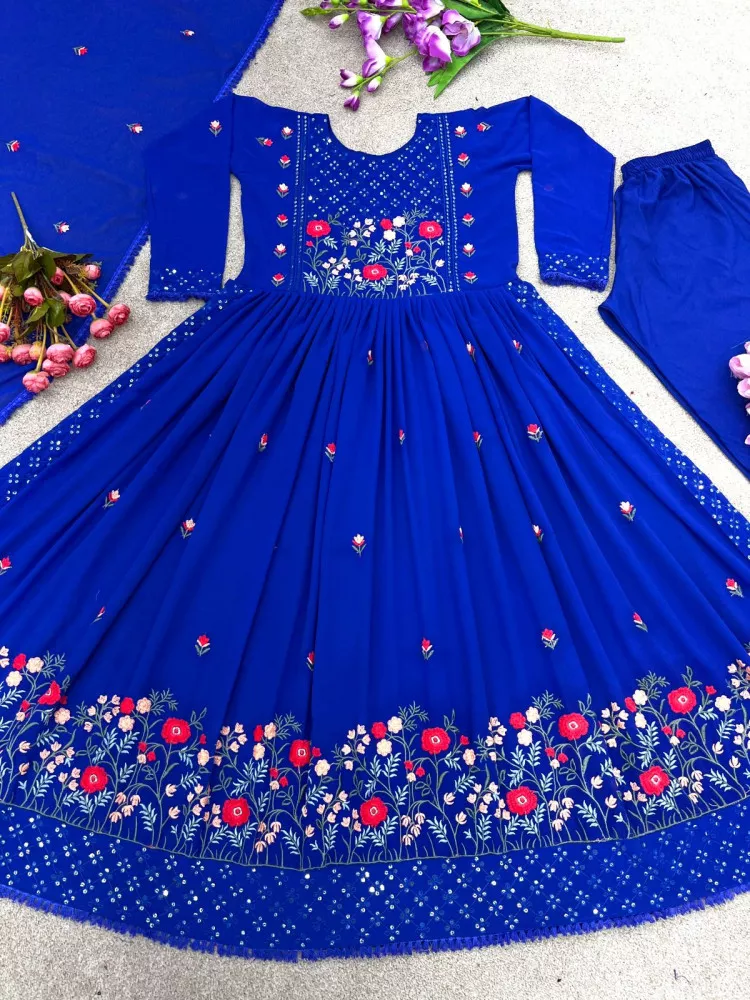 Royal Blue color Gown – Panache Haute Couture