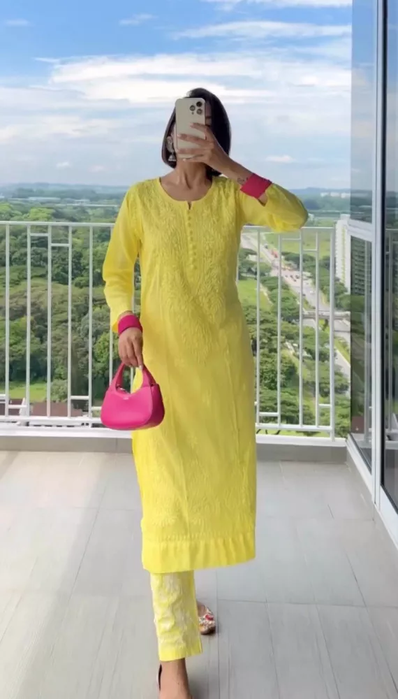 Buy Churidar Yellow Sleeveless Salwar Kameez Online for Women in USA
