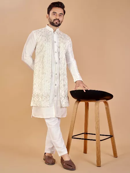 SKAVIJ Men's Kurta Pajama and Jacket Waistcoat India | Ubuy