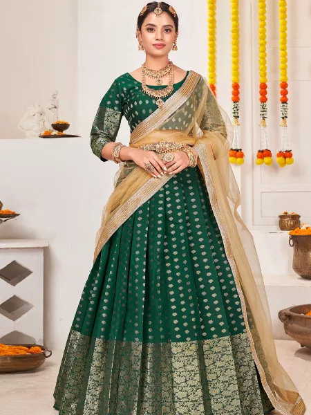 Dark Green Malay Satin Heavy Lehenga Choli With 3 Mm Sequence | Etsy |  Simple lehenga, Lehenga designs simple, Indian wedding dress