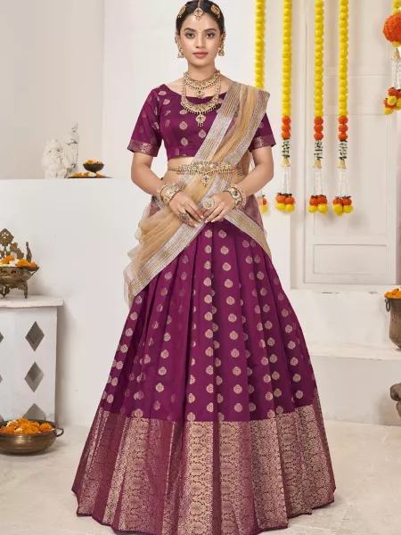 weddinglehengasonlineindia #lehangacholi2016 Define your own style in this wine  color silk emb… | Designer lehenga choli, Lehenga choli online, Party wear  lehenga