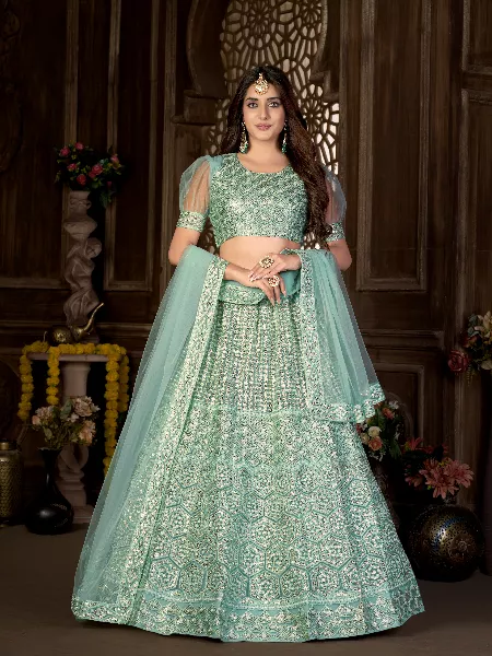 New And Unique Wedding Wear Beautiful Green Color Lehenga Choli – Fashionfy