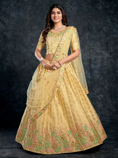 New Collection Yellow Lehenga Choli At Wholesale at Rs.1850/Piece in  shivpuri offer by The Selfie Boutique