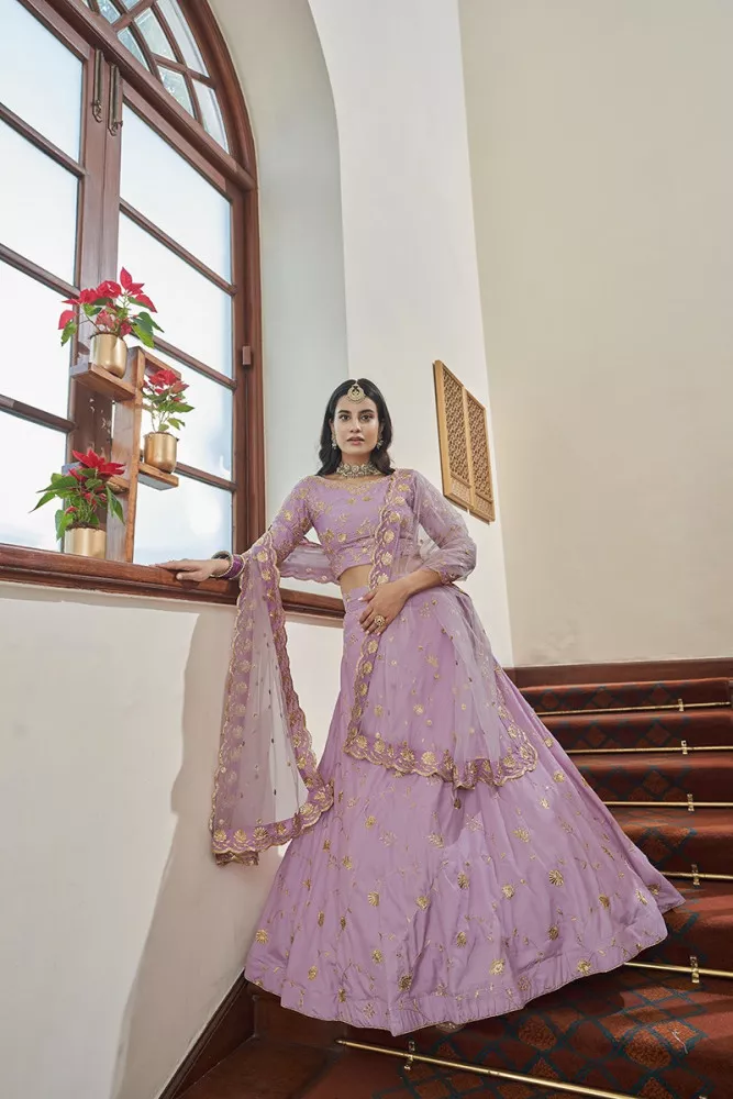 Charming Lavender Bridesmaid Georgette Wedding Lehenga Choli : r/Dresses