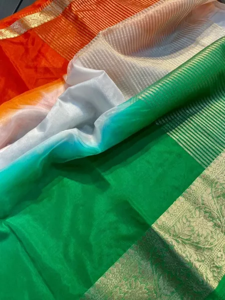 Beautiful Women Tri colour saree for Independence and Republic Day – mahezon