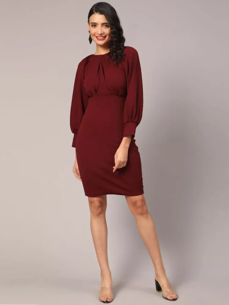 Burgundy Fall Dress – Cardinal Kaye Boutique