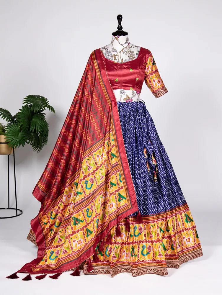 Art Silk Printed Lehenga Choli In Red Colour - LD3211000