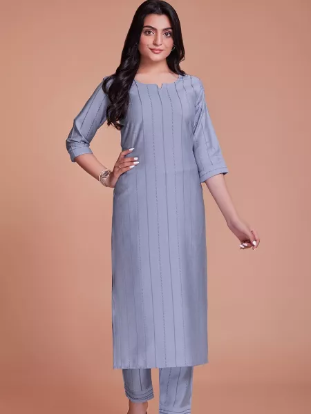 Myshka Women Teal Blue Grey Printed A-line Dress – myshkastore