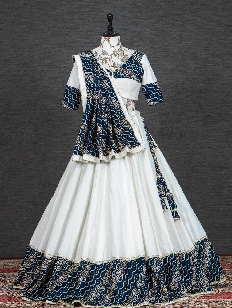 Velvet embroidered circular lehenga choli in Navy blue colour 1004