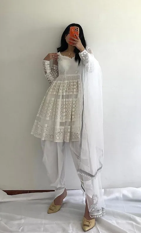 White frock hot sale salwar