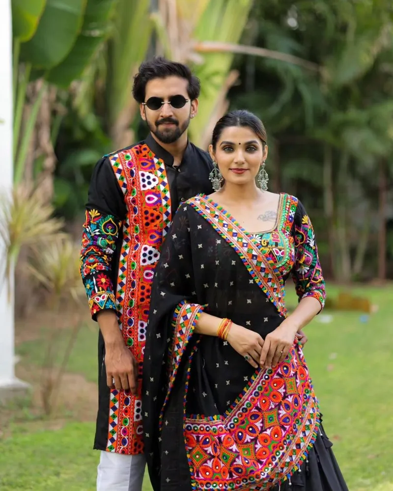 Cotton Embroidered New Desigener Couple Combo Dress with Kurta-Pyzama and  Kurti-Pent, 16-28 at Rs 1300/piece in Surat