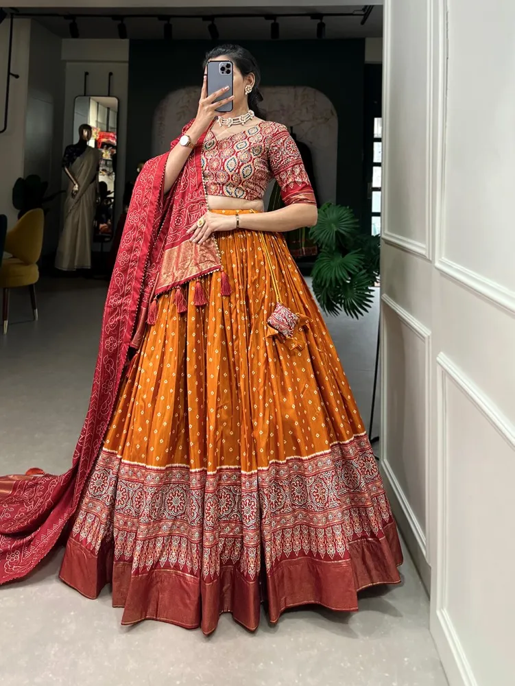 Designer Orange color Georgette Lehenga Choli for wedding –  urban-trend.co.in